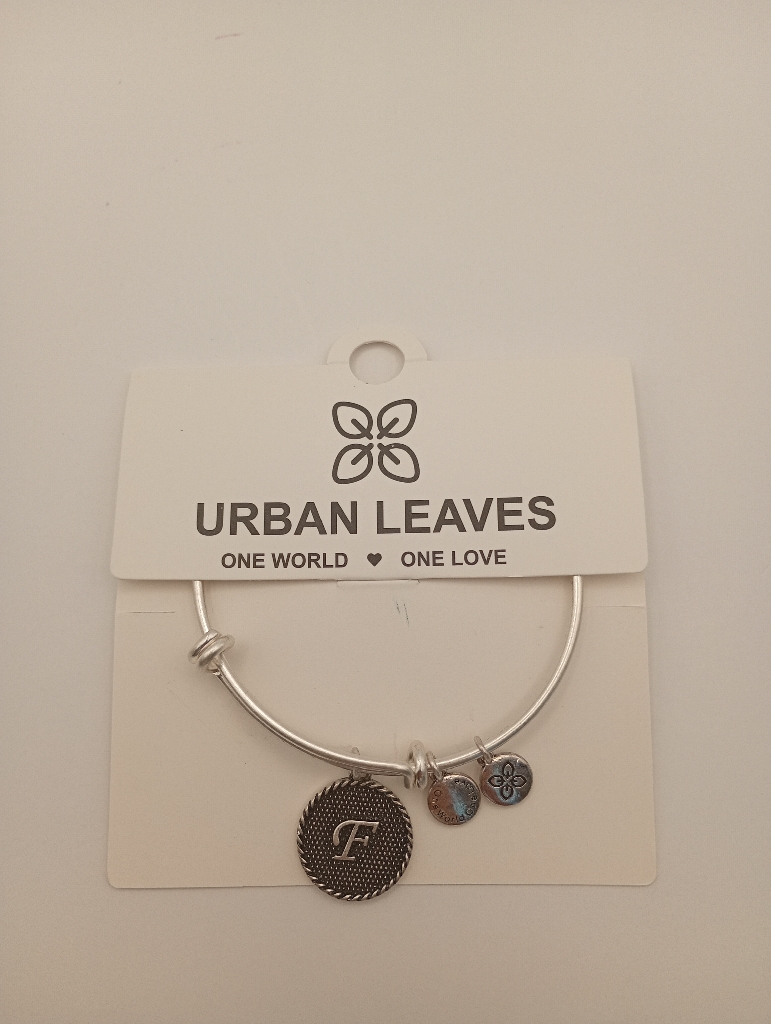 URBAN LEAVES ULIN006VS Bracelet Charm Silver Metal Bangle Vintage Silver Unisex - Image 1