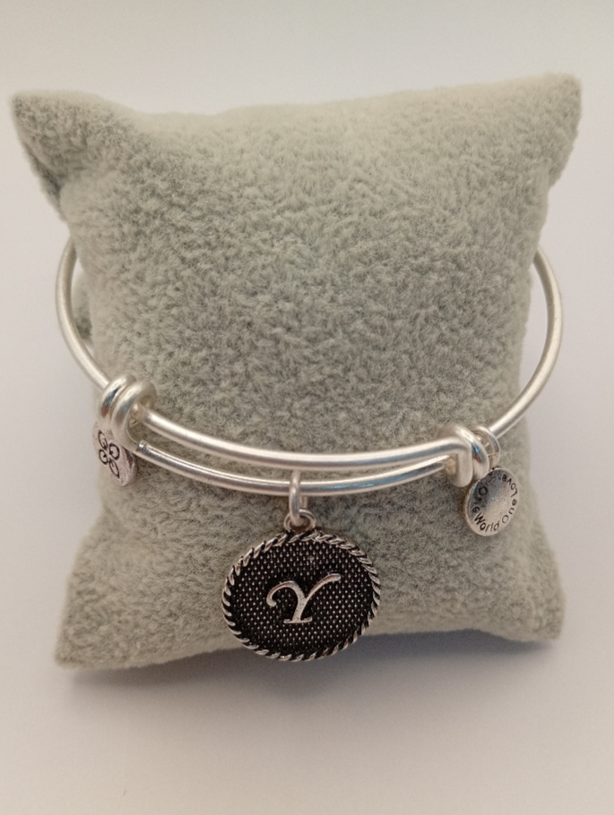 URBAN LEAVES ULIN025VS Bracelet Charm Letter Y Silver Metal Bangle Silver Unisex - Image 1