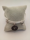 URBAN LEAVES ULIN025VS Bracelet Charm Letter Y Silver Metal Bangle Silver Unisex - Image 1