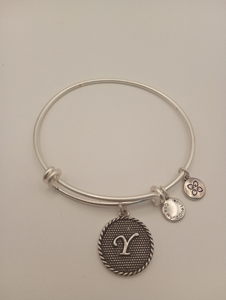 URBAN LEAVES ULIN025VS Bracelet Charm Letter Y Silver Metal Bangle Silver Unisex - Image 3