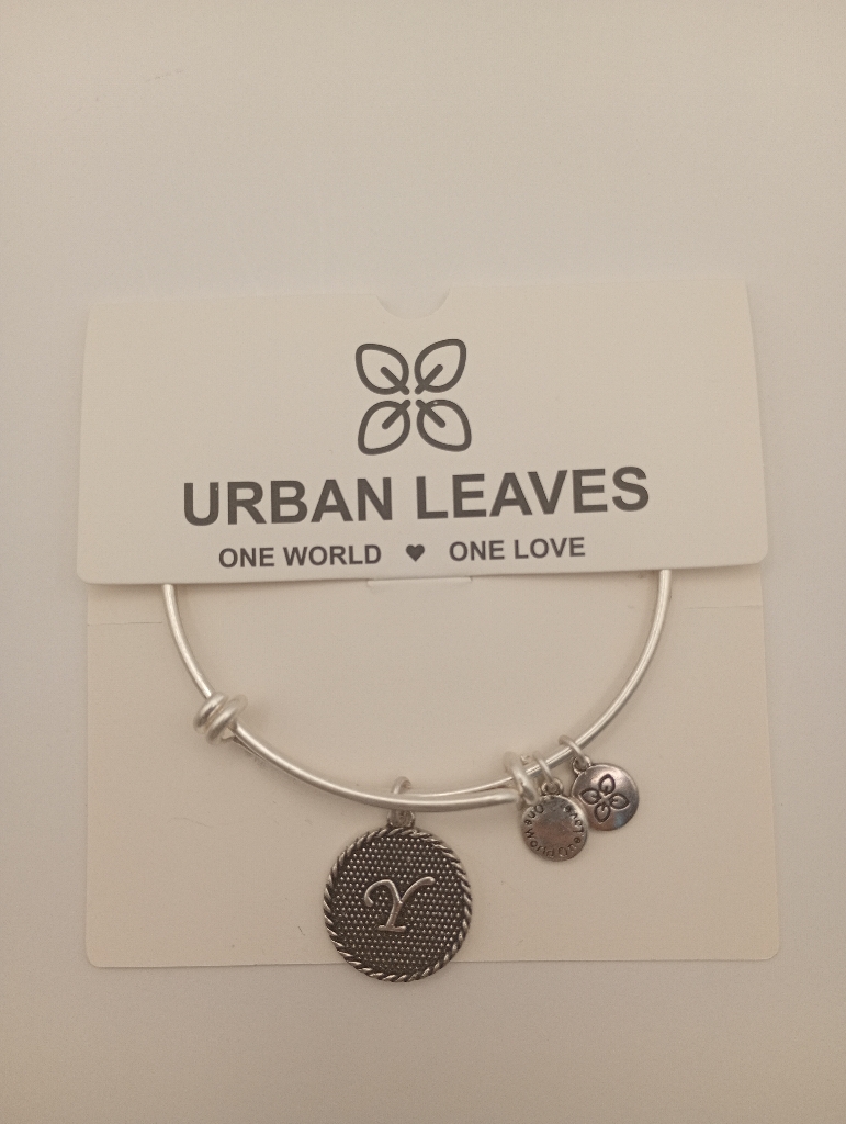 URBAN LEAVES ULIN025VS Bracelet Charm Letter Y Silver Metal Bangle Silver Unisex - Image 5