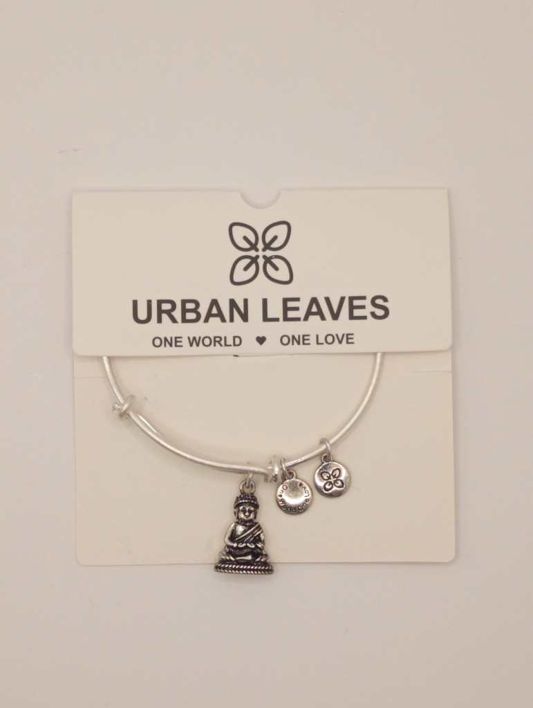 Urban Leaves ULBE003VS Bracelet Bangle Silver Metal Bangle Buddha Silver-tone Unisex - Image 2