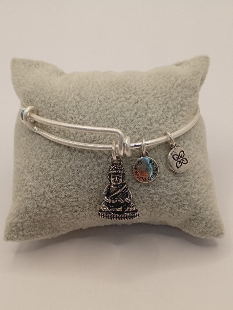 Urban Leaves ULBE003VS Bracelet Bangle Silver Metal Bangle Buddha Silver-tone Unisex - Image 3