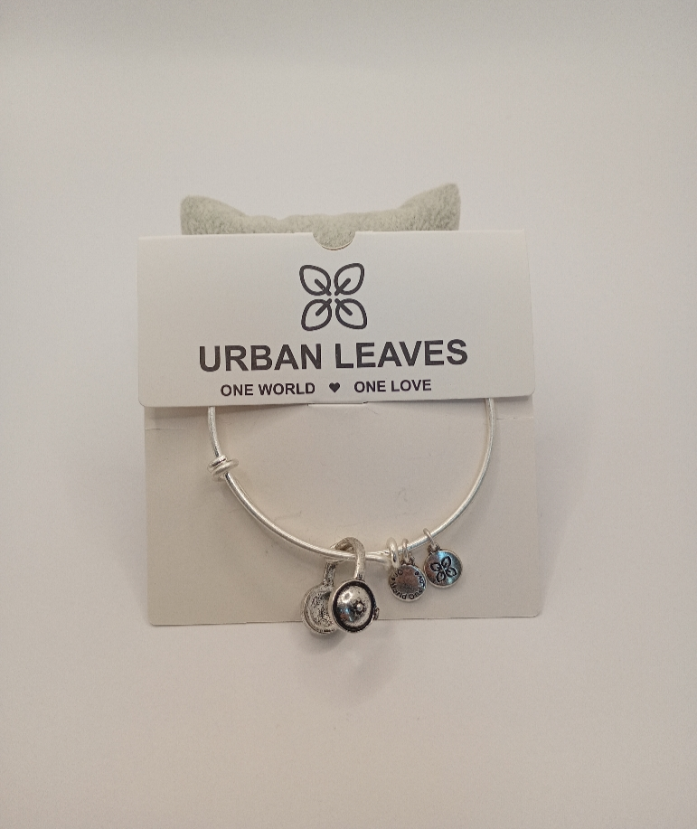 Urban Leaves ULUS002VS Bracelet Charm Bangle Silver Metal Bangle Headphones Vintage Silver Unisex - Image 1