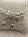 Urban Leaves ULUS002VS Bracelet Charm Bangle Silver Metal Bangle Headphones Vintage Silver Unisex - Image 5