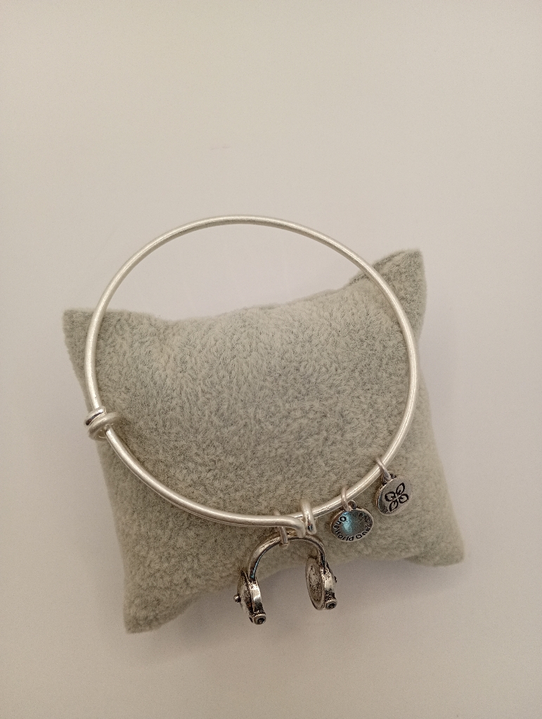 Urban Leaves ULUS002VS Bracelet Charm Bangle Silver Metal Bangle Headphones Vintage Silver Unisex - Image 6