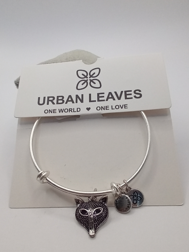 Urban Leaves ULNA002VS Bracelet Charm, Bangle Silver Metal Bangle Pandamask Vintage Silver Unisex - Image 1