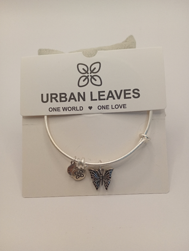 Urban Leaves JLNA003VS Bracelet Bangle Silver Metal Bangle Butterfly Vintage Silver Women - Image 1
