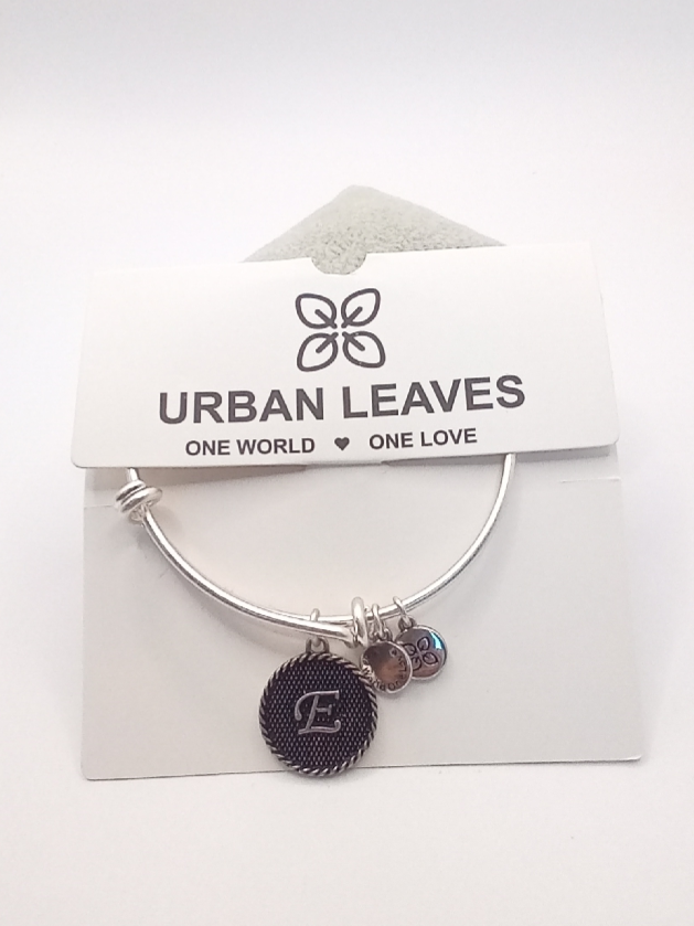 Urban Leaves ULIN005VS Bracelet Charm Bangle Silver Metal Bangle Letter E Vintage Silver Women - Image 1