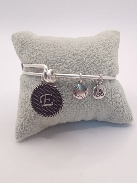 Urban Leaves ULIN005VS Bracelet Charm Bangle Silver Metal Bangle Letter E Vintage Silver Women - Image 3
