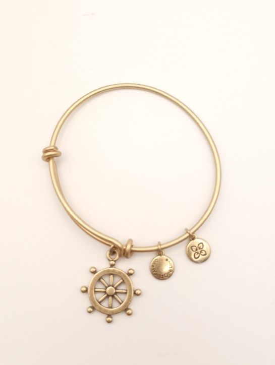 Urban Leaves ULOC001VG Bracelet Charm Gold Metal Bangle Steering Wheel Gold Vintage Woman - Image 1