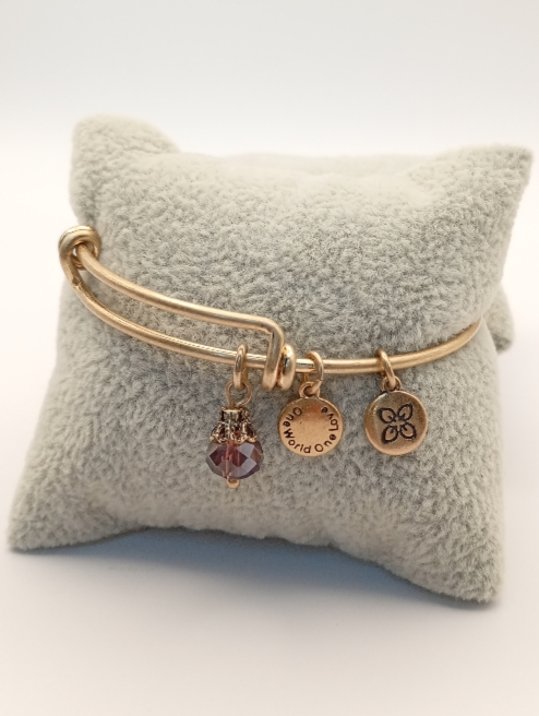 Urban Leaves ULGE006VG Bracelet Charm Gold Metal Bangle Pink Drop Vintage Gold Women - Image 4