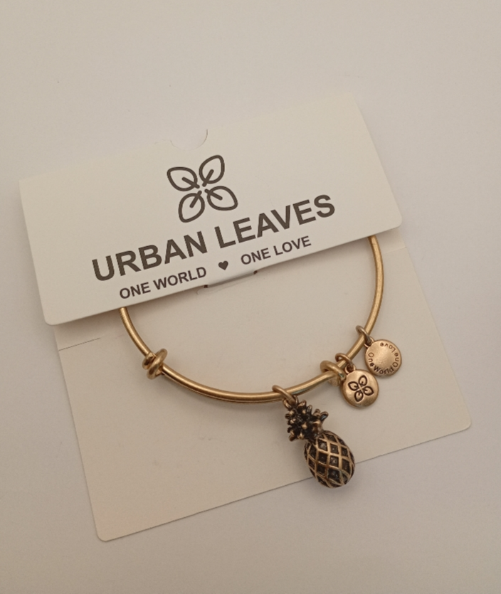 Urban Leaves ULFR001VG Bracelet Charm Gold Metal Bangle Pineapple Gold Tone Women - Image 6