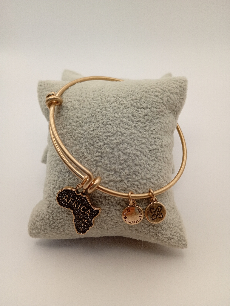 URBAN LEAVES ULPL003VG Bracelet Charm Gold Metal Bangle Africa Map Vintage Gold Unisex - Image 4