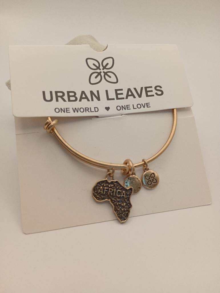 URBAN LEAVES ULPL003VG Bracelet Charm Gold Metal Bangle Africa Map Vintage Gold Unisex - Image 6