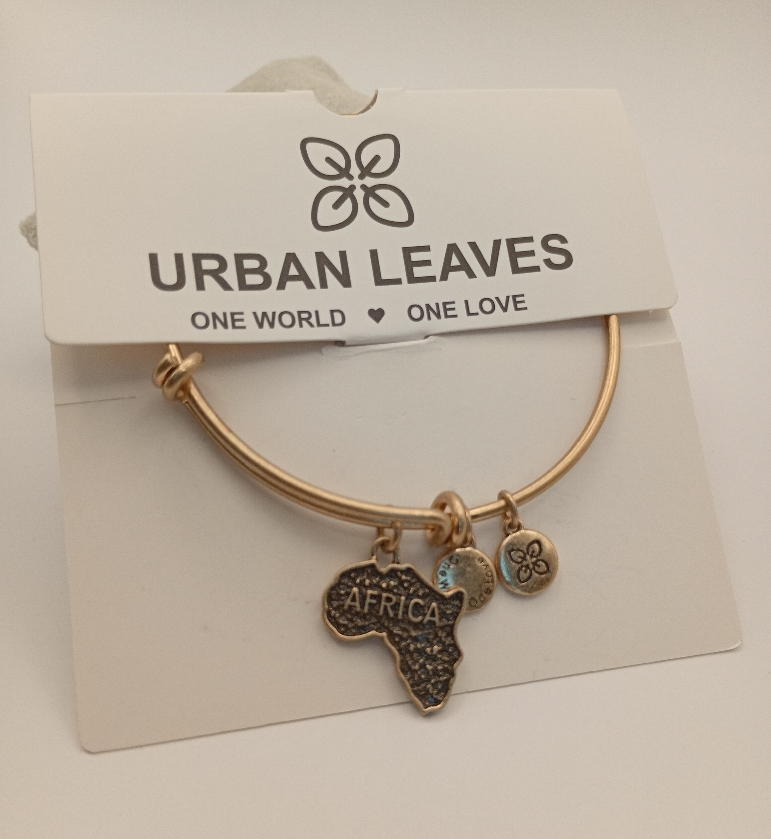 URBAN LEAVES ULPL003VG Bracelet Charm Gold Metal Bangle Africa Map Vintage Gold Unisex - Image 6