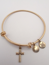 Urban Leaves ULBE001VG Bracelet Charm Gold Metal Bangle Cross Gold Tone Unisex - Image 1