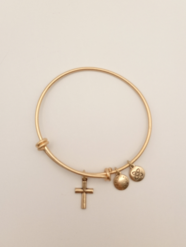 Urban Leaves ULBE001VG Bracelet Charm Gold Metal Bangle Cross Gold Tone Unisex - Image 2