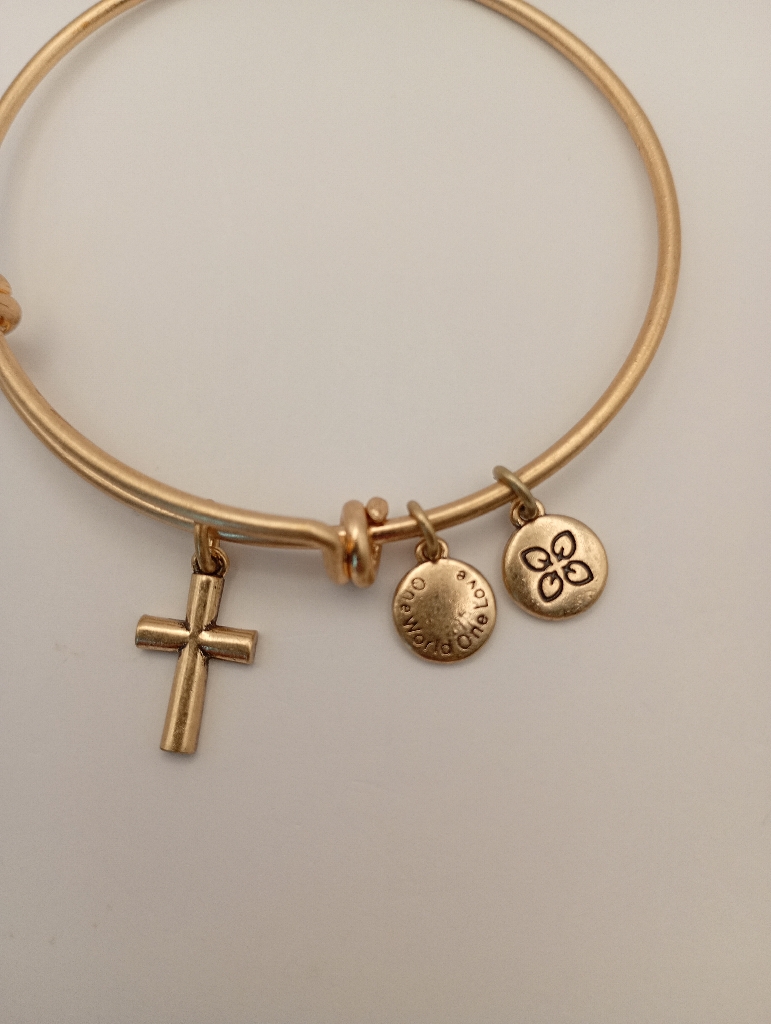 Urban Leaves ULBE001VG Bracelet Charm Gold Metal Bangle Cross Gold Tone Unisex - Image 3