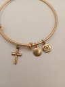 Urban Leaves ULBE001VG Bracelet Charm Gold Metal Bangle Cross Gold Tone Unisex - Image 3