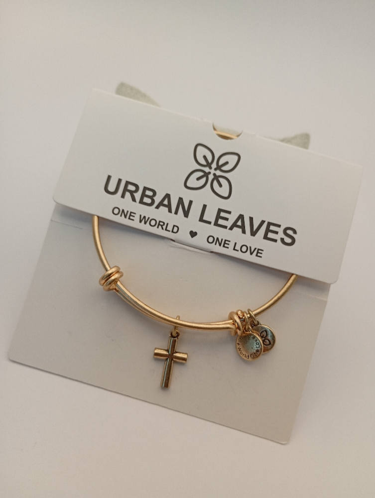 Urban Leaves ULBE001VG Bracelet Charm Gold Metal Bangle Cross Gold Tone Unisex - Image 5