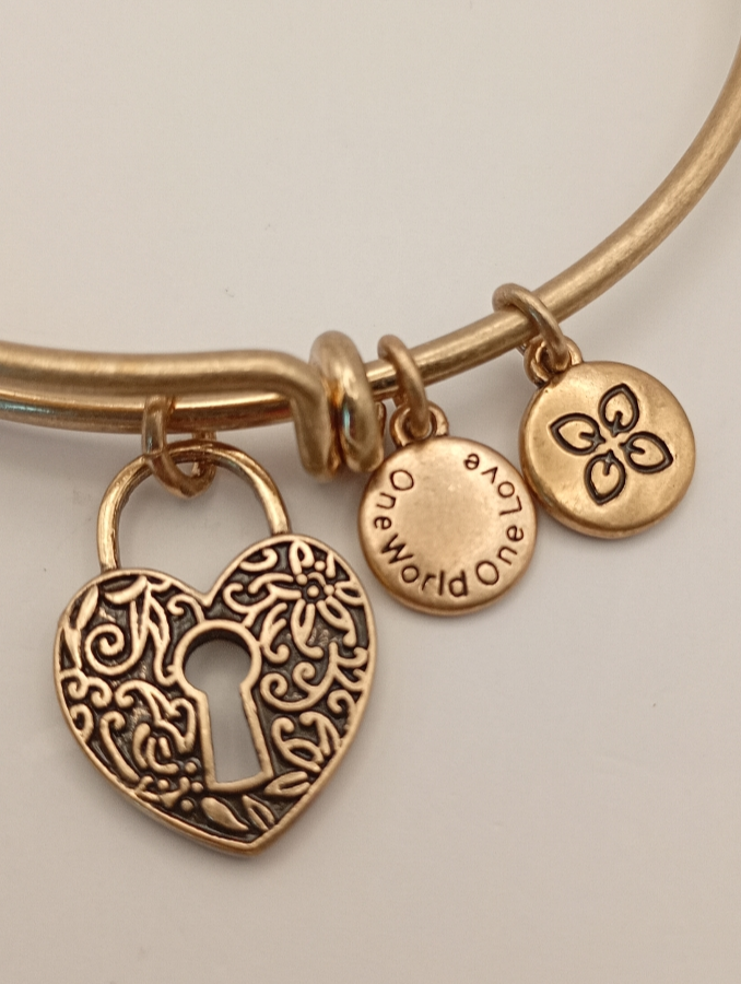 Urban Leaves ULSY005VG Bracelet Charm Gold Metal Bangle Heart Gold Tone Women - Image 3
