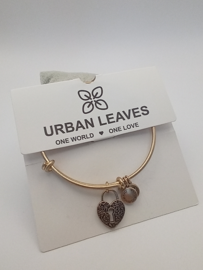 Urban Leaves ULSY005VG Bracelet Charm Gold Metal Bangle Heart Gold Tone Women - Image 5