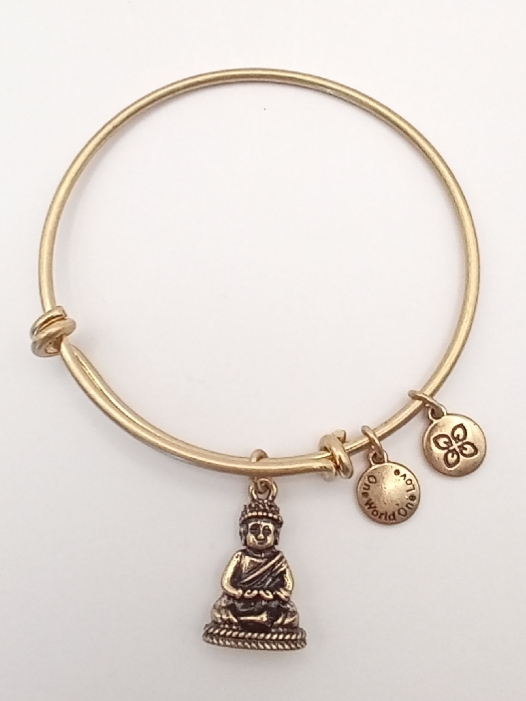 Urban Leaves ULBE003VG Bracelet Charm Gold Metal Bangle Buddha Vintage Gold Unisex - Image 2