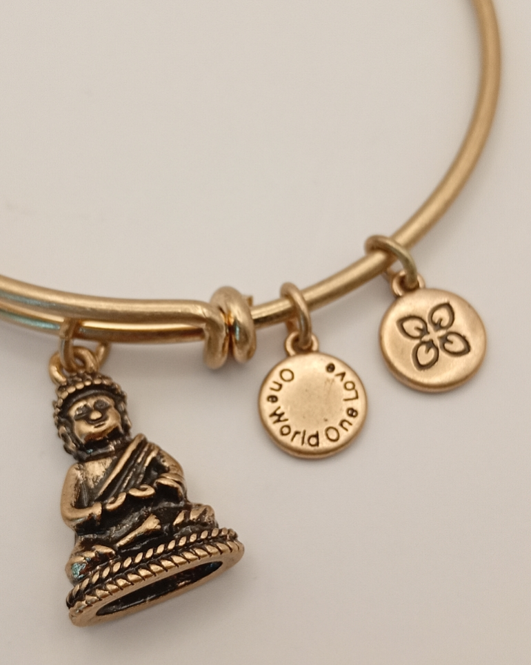 Urban Leaves ULBE003VG Bracelet Charm Gold Metal Bangle Buddha Vintage Gold Unisex - Image 3