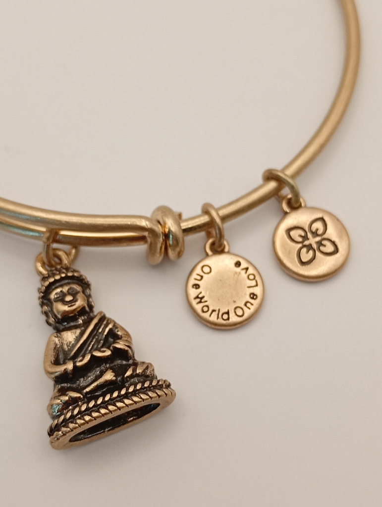 Urban Leaves ULBE003VG Bracelet Charm Gold Metal Bangle Buddha Vintage Gold Unisex - Image 3