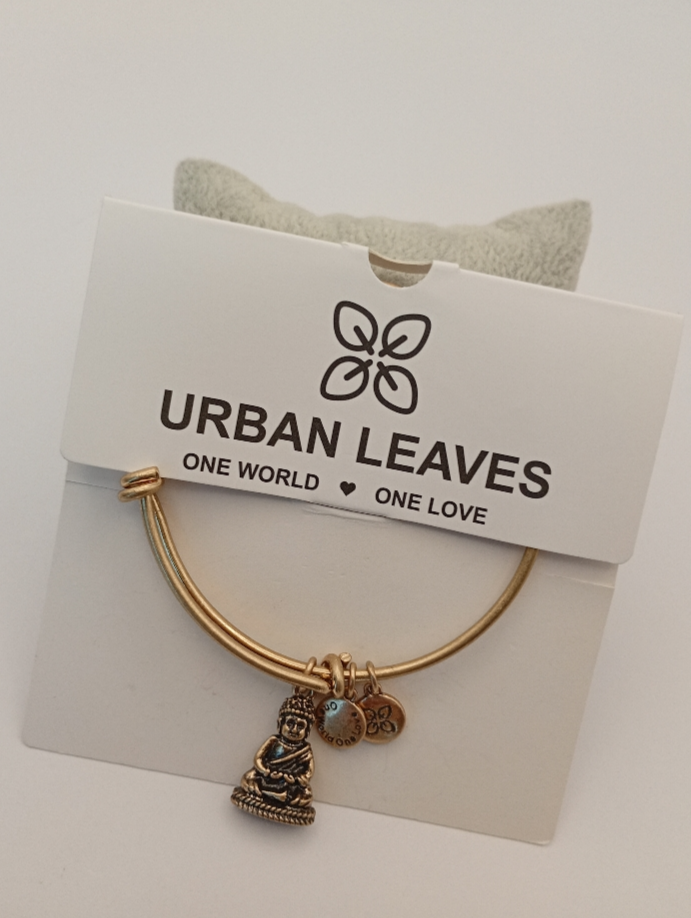 Urban Leaves ULBE003VG Bracelet Charm Gold Metal Bangle Buddha Vintage Gold Unisex - Image 6