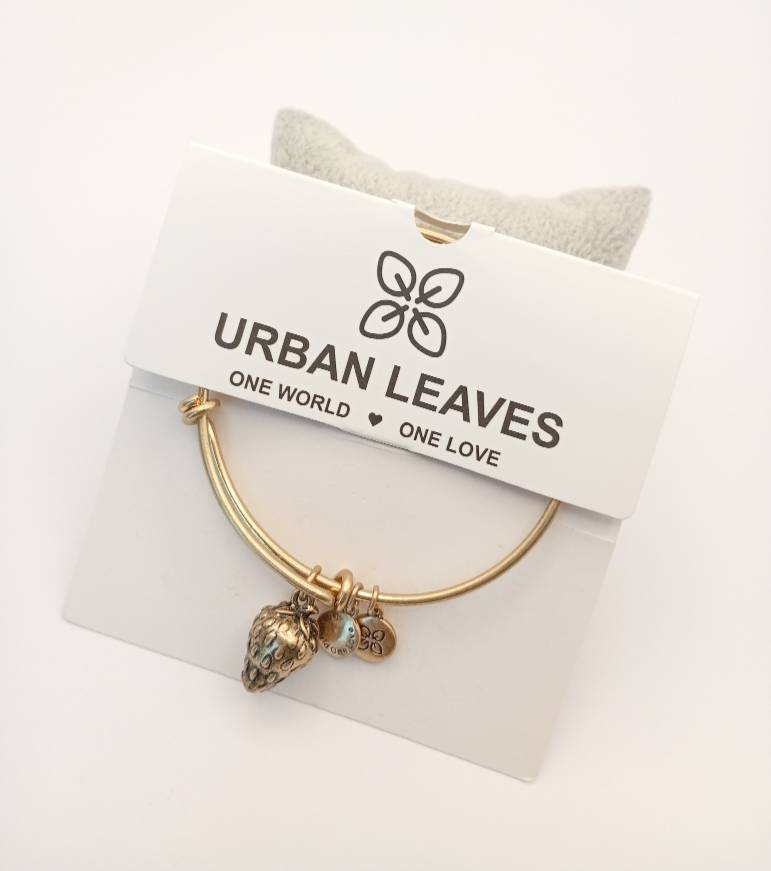 Urban Leaves ULFR002VG Bracelet Charm Gold Metal Bangle Strawberry Gold Unisex - Image 6