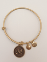 URBAN LEAVES ULIN013VG Bracelet Charm Gold Metal Bangle Letter M Gold Tone Unisex - Image 2