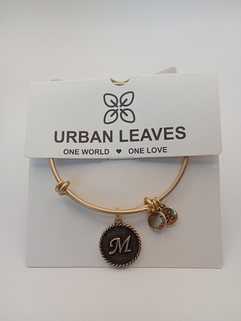 URBAN LEAVES ULIN013VG Bracelet Charm Gold Metal Bangle Letter M Gold Tone Unisex - Image 5