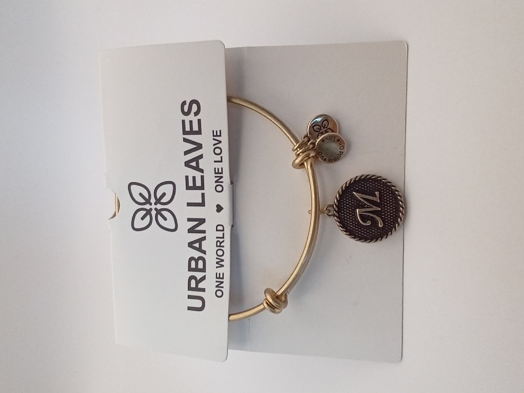 URBAN LEAVES ULIN013VG Bracelet Charm Gold Metal Bangle Letter M Gold Tone Unisex - Image 6