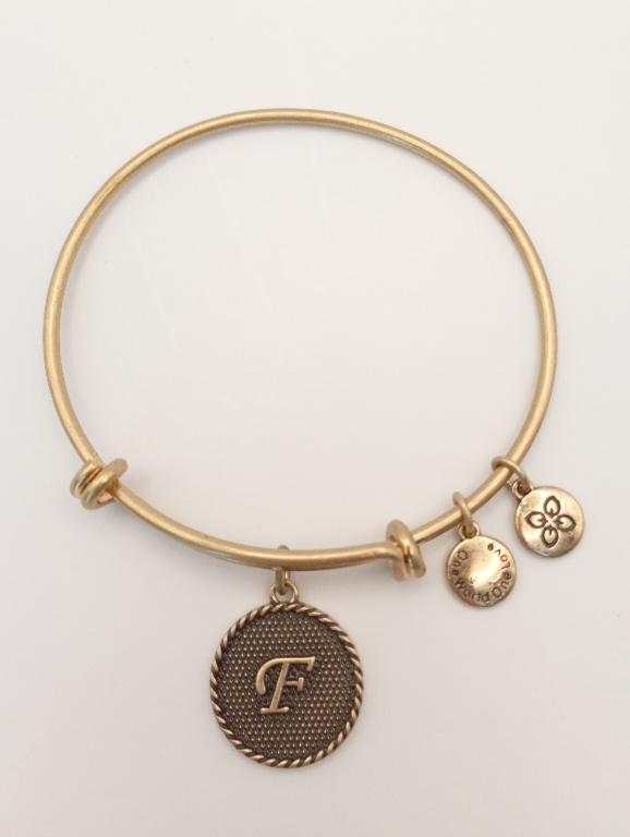 Urban Leaves ULIN006VG Bracelet Bangle Gold Metal Bangle Letter F Vintage Gold Unisex - Image 2