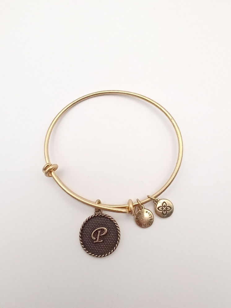 Urban Leaves ULIN016VG Bracelet Charm Gold Metal Bangle Letter P Vintage Gold Women - Image 1