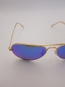 LUX-LENSES LTD SG17SUPB1013BLUSIL Sunglasses Unisex Blue Aviator Gold Metal - Image 2