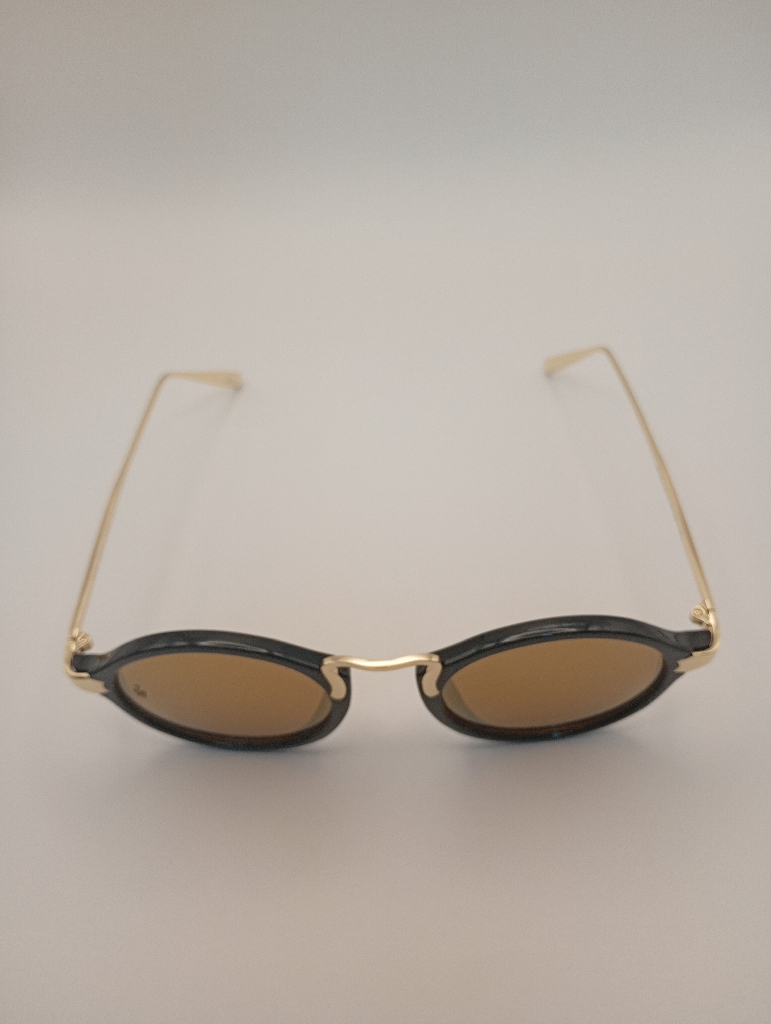 LUX-LENSES SG17SUPB1021GLDBLK Sunglasses Unisex Brown Oval Black Plastic, Metal - Image 2