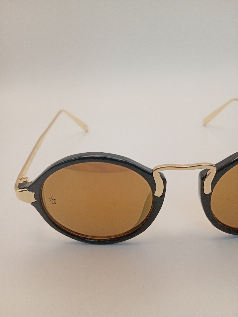 LUX-LENSES SG17SUPB1021GLDBLK Sunglasses Unisex Brown Oval Black Plastic, Metal - Image 4
