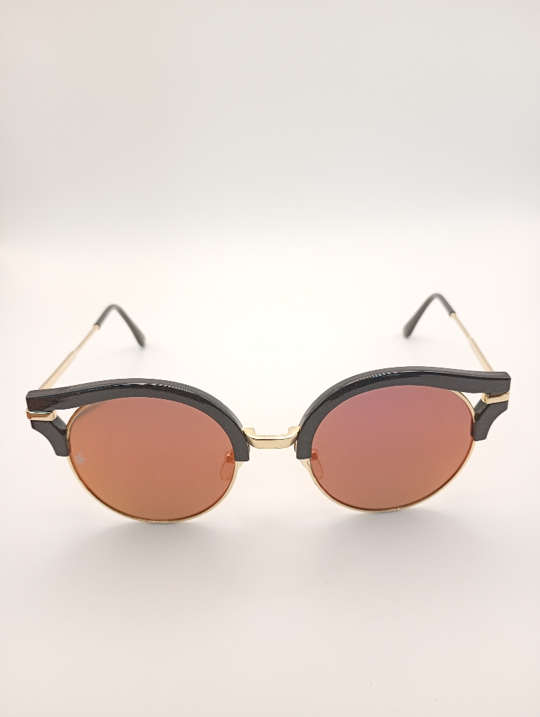 LUX-LENSES LTD 1001PURBLK Sunglasses Unisex Brown Cat-eye Black Plastic, Metal - Image 2