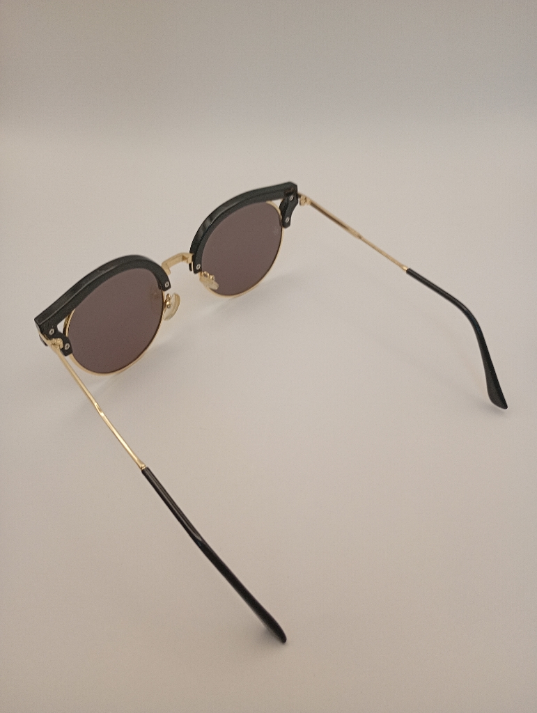 LUX-LENSES LTD 1001PURBLK Sunglasses Unisex Brown Cat-eye Black Plastic, Metal - Image 4