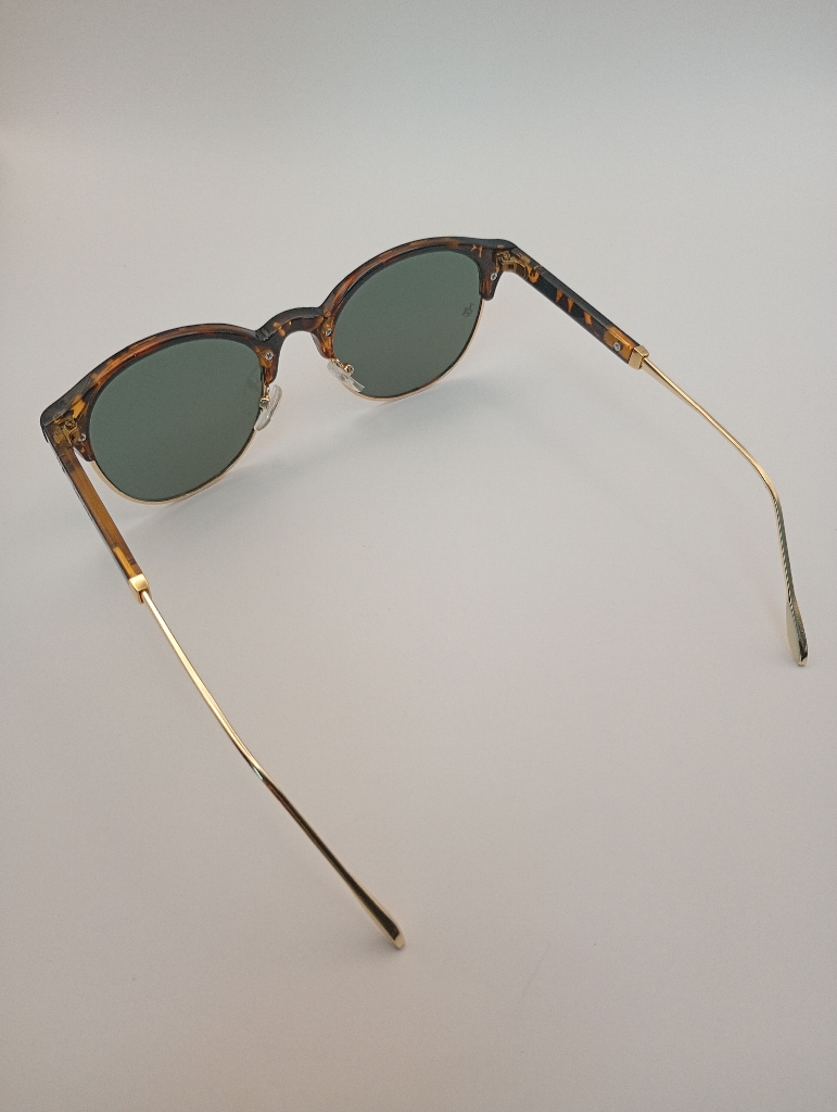Lux-Lenses SG17SUPA2003BLRPAT Sunglasses Unisex Green Round Brown Plastic - Image 6