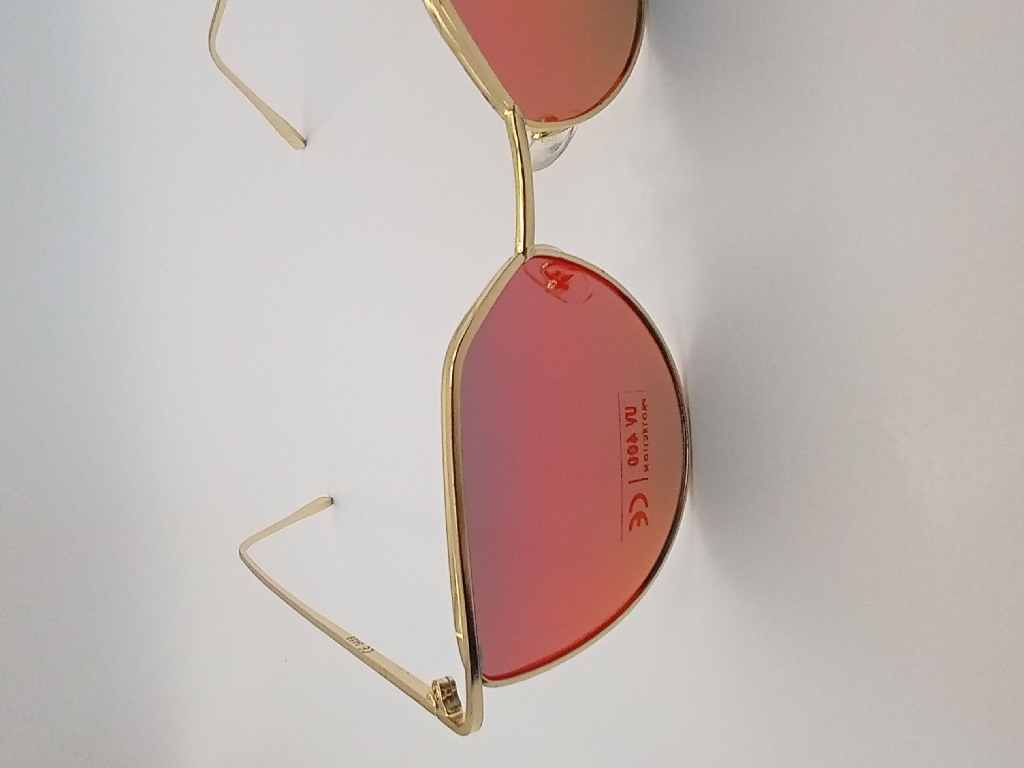 Lux-Lensed 1031REDGLD Sunglasses Unisex Red Hexagonal Gold Metal, Plastic - Image 3