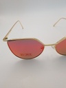 Lux-Lensed 1031REDGLD Sunglasses Unisex Red Hexagonal Gold Metal, Plastic - Image 3