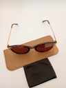 LUX-LENSED LTD 3019GRNGLD Sunglasses Unisex Brown Oval Brown Plastic, Metal - Image 1