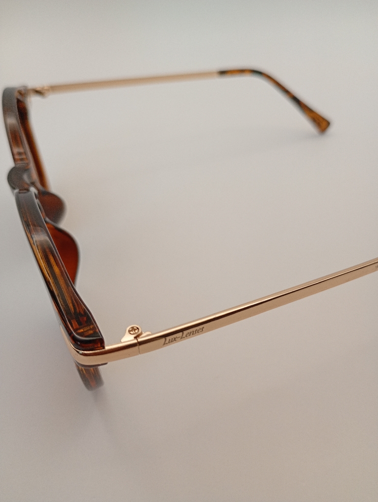 LUX-LENSED LTD 3019GRNGLD Sunglasses Unisex Brown Oval Brown Plastic, Metal - Image 5