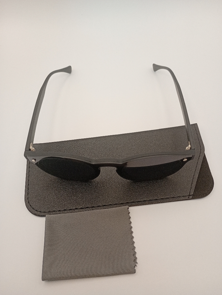 LUX-LENSED LTD SG18SUPA3005BLKB LK Sunglasses Unisex Grey Oval Black Plastic - Image 1