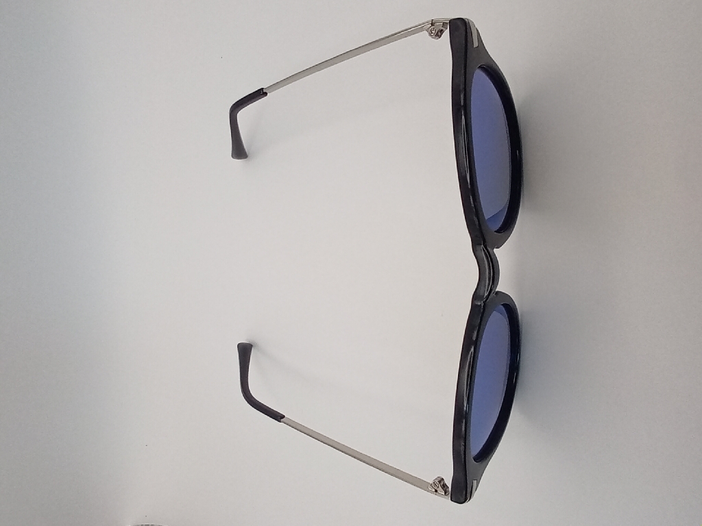 LUX-LENSED LTD 3021BLUSIL Sunglasses Unisex Blue Oval Black Plastic - Image 2