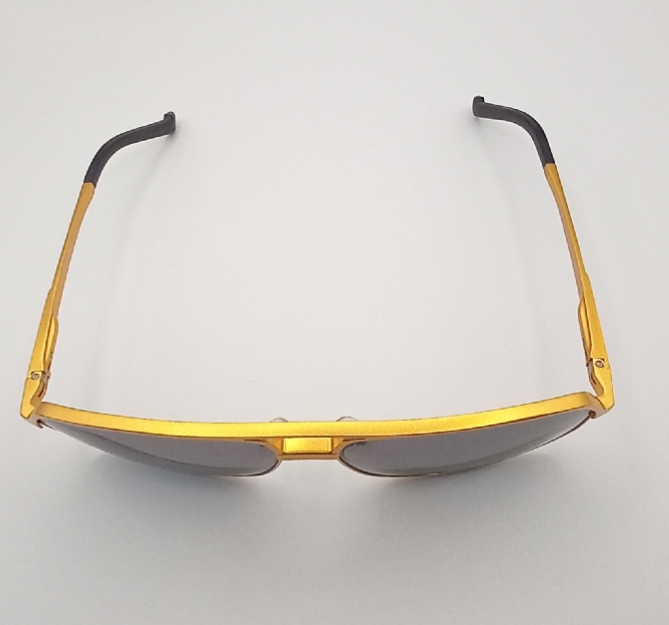 LUX-LENSES LTD SG17SUPA200BLKGLD Sunglasses Unisex Black Aviator Gold Metal, Plastic - Image 3